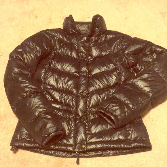black shiny north face jacket